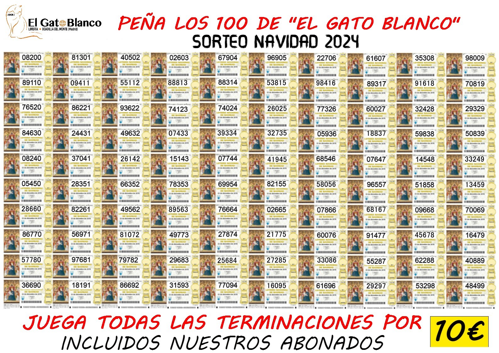 PE�A LOS 100 DE EL GATO - LOTERIA NAVIDAD 2024